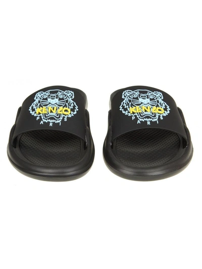 Shop Kenzo Pool Sandal In Rubber Black Colour