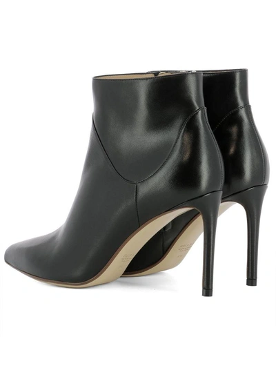 Shop Francesco Russo Black Leather Heeled Ankle Boots