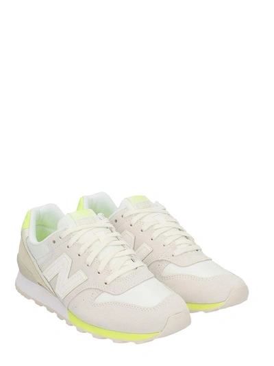 Shop New Balance 996 Beige Suede Sneakers In White