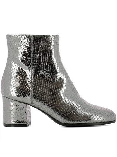 Shop Paris Texas Silver Leather Ankle Boots