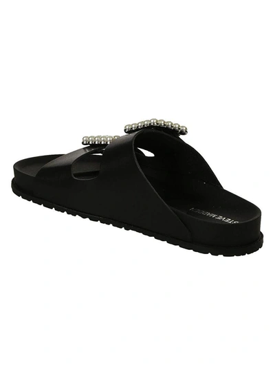 Shop Steve Madden Bubbles Beaded Sliders In Black