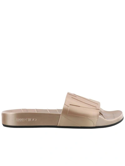 Shop Jimmy Choo Rey Slide Sandals In Tea Rose