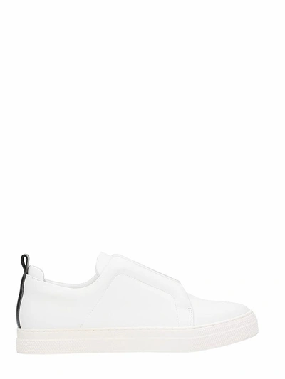 Pierre Hardy Laceless Leather Low-top Sneakers In White
