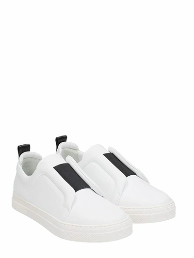 Pierre Hardy Laceless Leather Low-top Sneakers In White