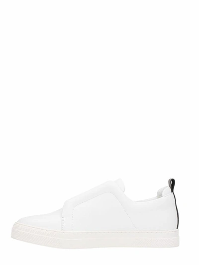 Pierre Hardy Laceless Leather Low-top Sneakers In White
