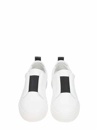 Pierre Hardy Laceless Leather Low-top Sneakers In White