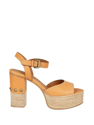 Shop See By Chloé See By Chloe Classic Wedge Sandals In Pergamena