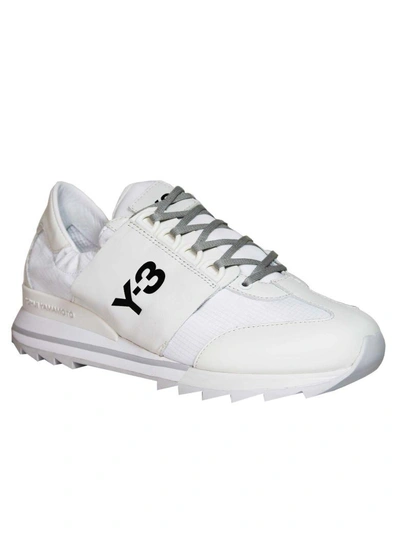 Shop Y-3 Crystal White Rhita Sport Low Sneakers