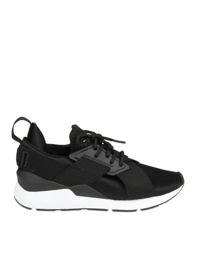 Shop Puma Sneakers Muse In Neoprene Color Black In Black-white