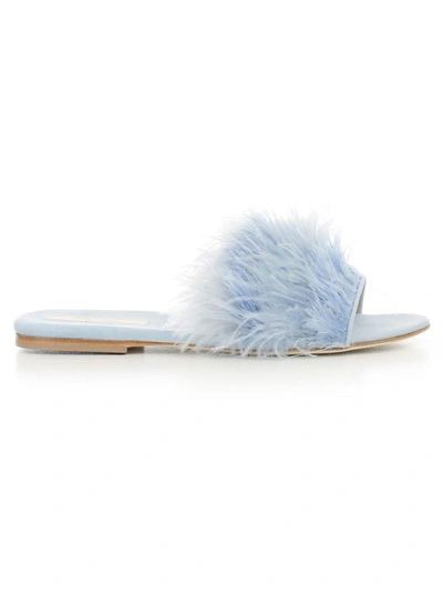 Shop Polly Plume Flat Shoes In Baby Blue