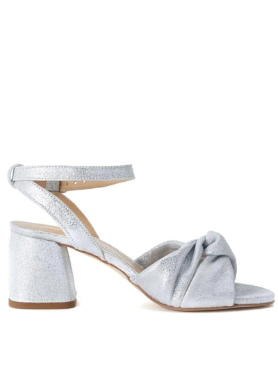 Shop Rebecca Minkoff Romy Silver Leather Sandal In Argento