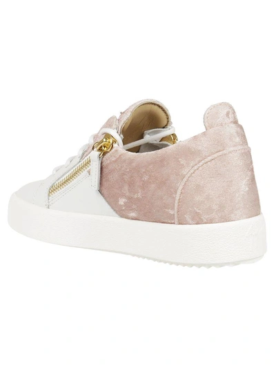 Shop Giuseppe Zanotti Zipped Low-top Sneakers In Rosa