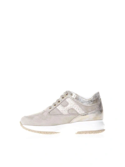 Shop Hogan Sand Interactive Suede Sneakers