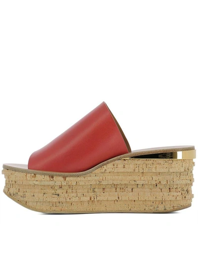 Shop Chloé Red Leather Sandals