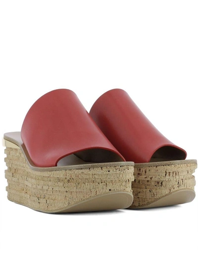 Shop Chloé Red Leather Sandals