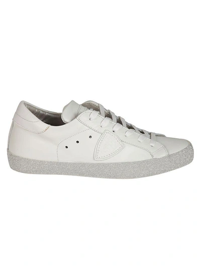 Shop Philippe Model Paris Glitter Sneakers In Silver