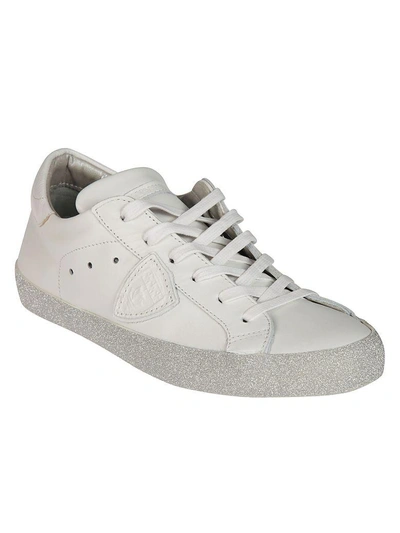 Shop Philippe Model Paris Glitter Sneakers In Silver