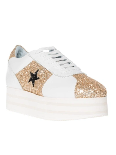 Shop Chiara Ferragni Glitter Star Sneakers In White