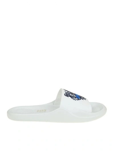 Shop Kenzo Pool Sandal In White Rubber