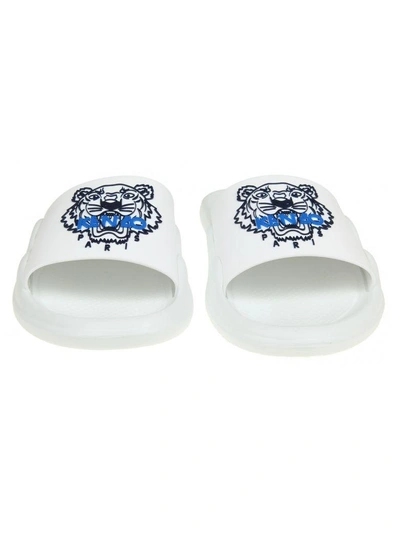 Shop Kenzo Pool Sandal In White Rubber