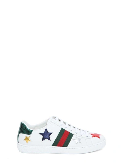 Shop Gucci New Ace Low-top Sneaker In Bianco-multicolor