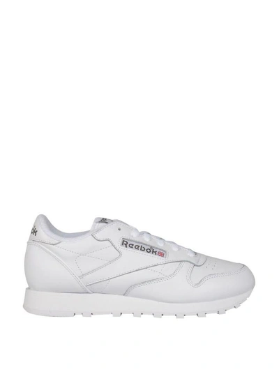 Shop Reebok Leather Sneakers In Bianco