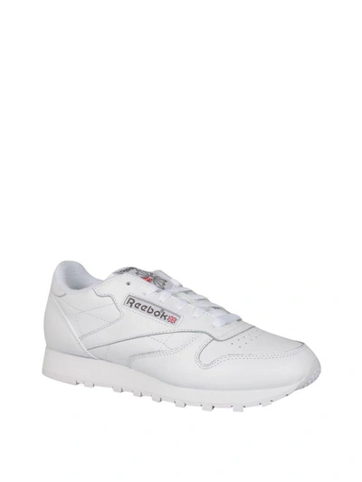 Shop Reebok Leather Sneakers In Bianco