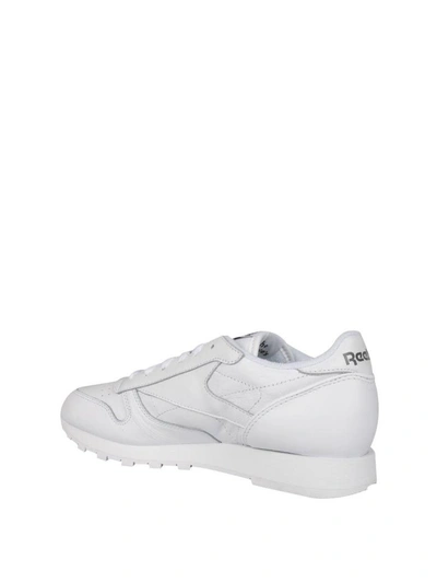 Shop Reebok Leather Sneakers In Bianco