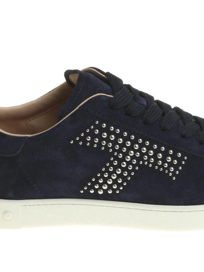 Shop Tod's Classic Sneakers In Blue