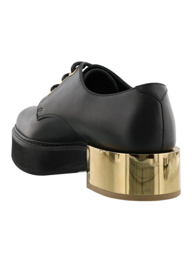 Shop Alexander Mcqueen Creeper Laced Up Shoes In Blk-gold-gold