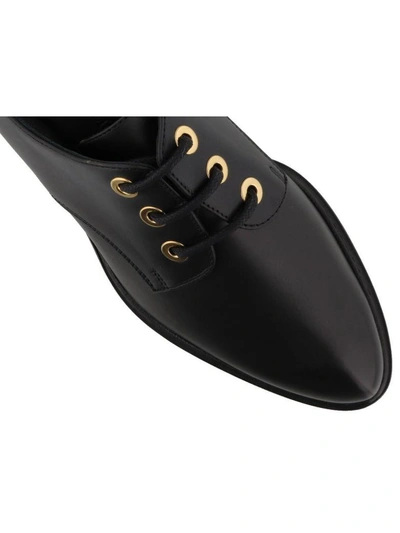 Shop Alexander Mcqueen Creeper Laced Up Shoes In Blk-gold-gold