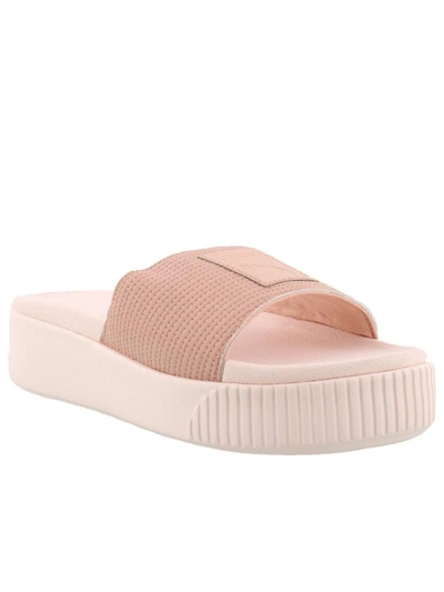 Shop Puma Platform Slide Sandals In Peach