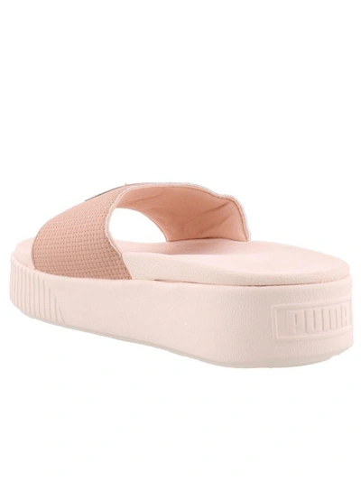 Shop Puma Platform Slide Sandals In Peach
