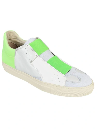 Shop Maison Margiela Contrast Strap Sneakers In White/green