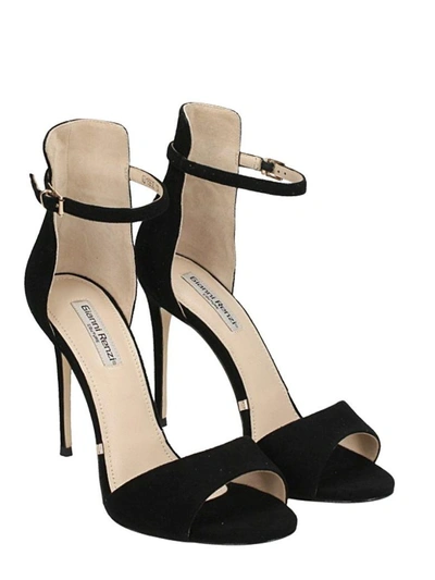 Shop Gianni Renzi Black Suede Leather Sandals