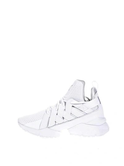 Shop Puma Muse White Eco-satin Sneakers