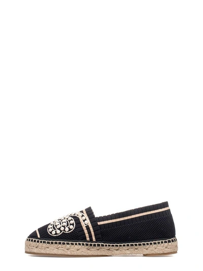 Shop Fendi Black Espadrilles With Bow