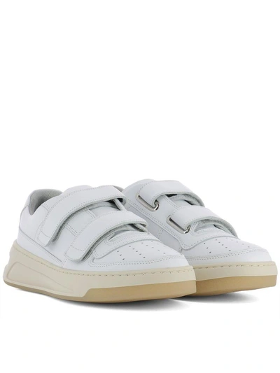 Shop Acne Studios White Leather Sneakers