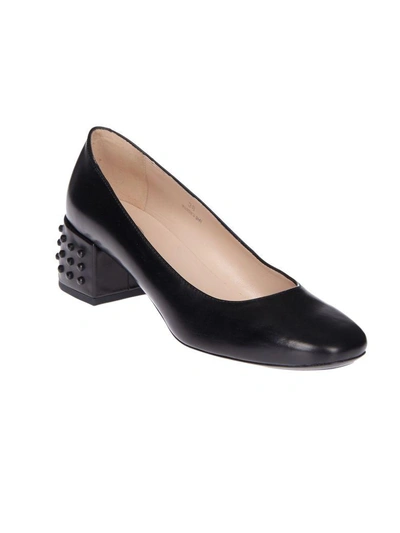 Shop Tod's Pebble Studded Heel Pumps In Black