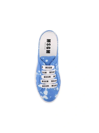 Shop Msgm Open Sneakers In Light Blue