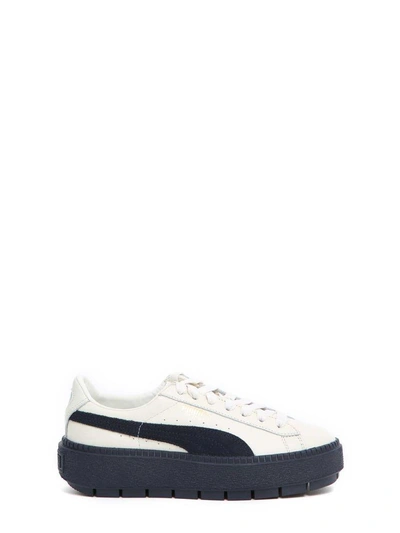 Shop Puma Basket Creeper Sneakers In Bianco-blu