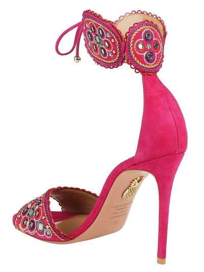 Shop Aquazzura Jaipur Sandals In Azalea Pink