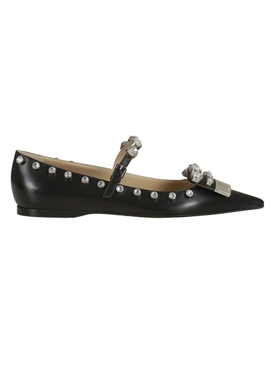 Shop Sergio Rossi Segrio Rossi Jewelry Studded Slippers In Nero