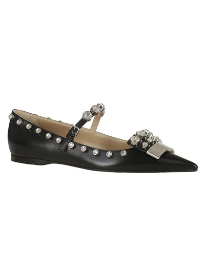 Shop Sergio Rossi Segrio Rossi Jewelry Studded Slippers In Nero