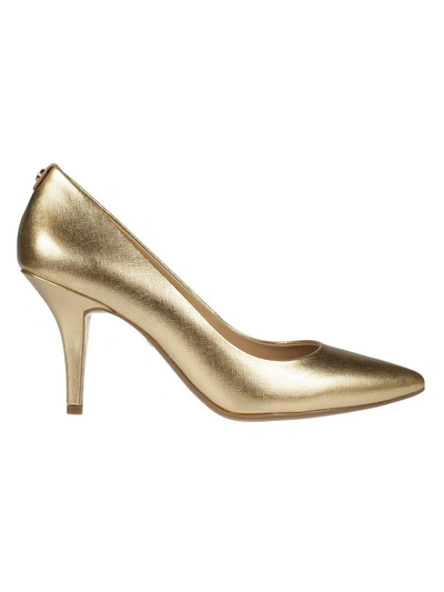 Shop Michael Kors Pointed Slip-on Pumps In Pale Gold