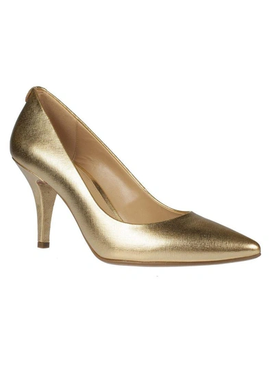 Shop Michael Kors Pointed Slip-on Pumps In Pale Gold