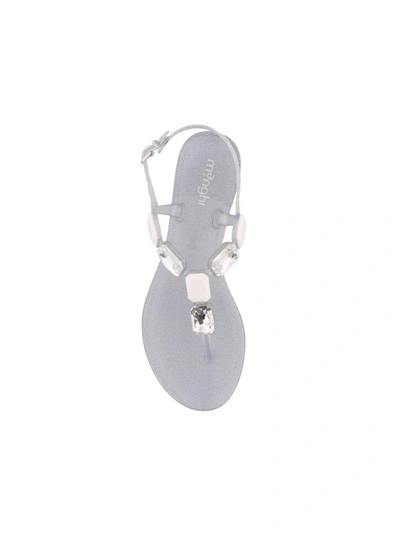 Shop Menghi Thong Sandals In Silver