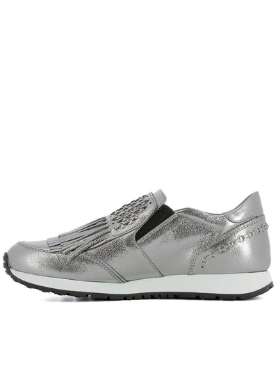 Shop Tod's Silver Leather Slip-on
