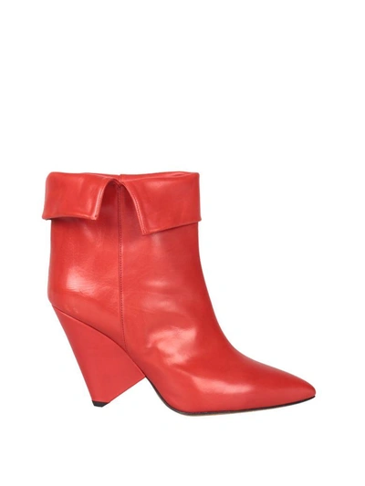 Shop Isabel Marant Luliana Leather Boots In Rosso