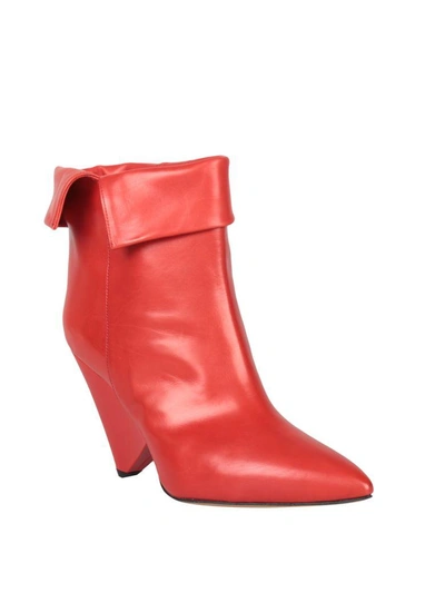 Shop Isabel Marant Luliana Leather Boots In Rosso